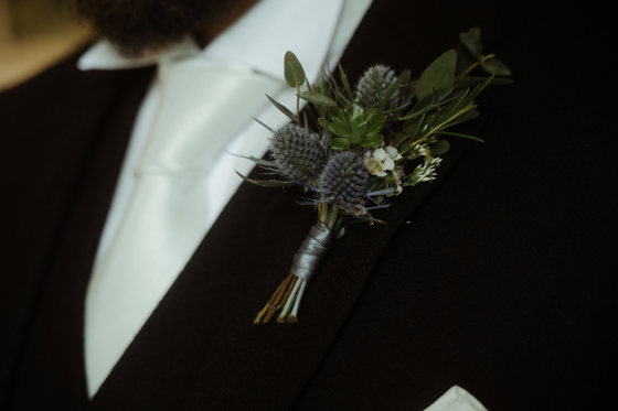 Grooms thistle pin organised by White Heather Wedding & Event Planning Services